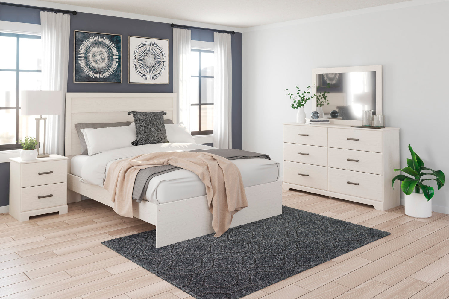 Stelsie White Panel Bedroom Set - SET | B2588-71 | B2588-96 | B2588-92 | B2588-44 - Bien Home Furniture & Electronics