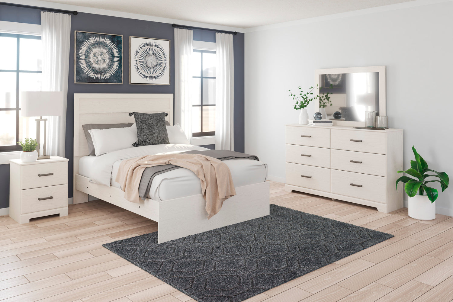 Stelsie White Panel Youth Bedroom Set - SET | B2588-55 | B2588-86 | B2588-31 | B2588-36 | B2588-92 | B2588-44 - Bien Home Furniture & Electronics