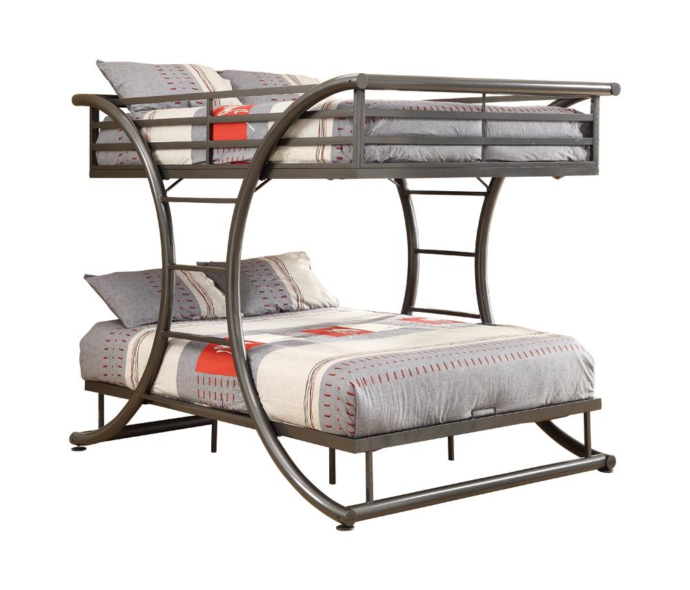 Stephan Gunmetal Full over Full Bunk Bed - 460078 - Bien Home Furniture & Electronics