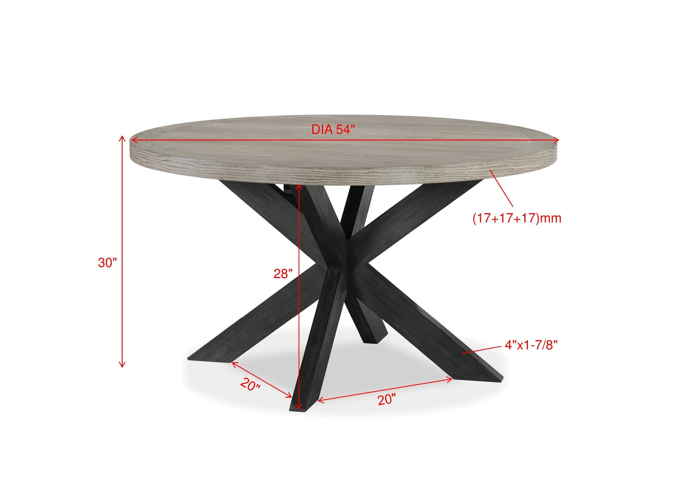 Stevens Charcoal Black/Light Gray Round Dining Set - SET | 2274T-54 | 2274S(2) - Bien Home Furniture & Electronics