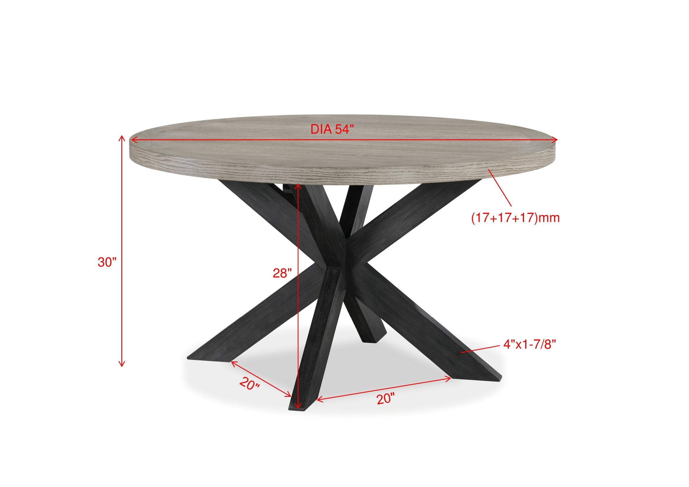 Stevens Charcoal Black/Light Gray Round Dining Set - SET | 2274T-54 | 2274S(2) - Bien Home Furniture &amp; Electronics