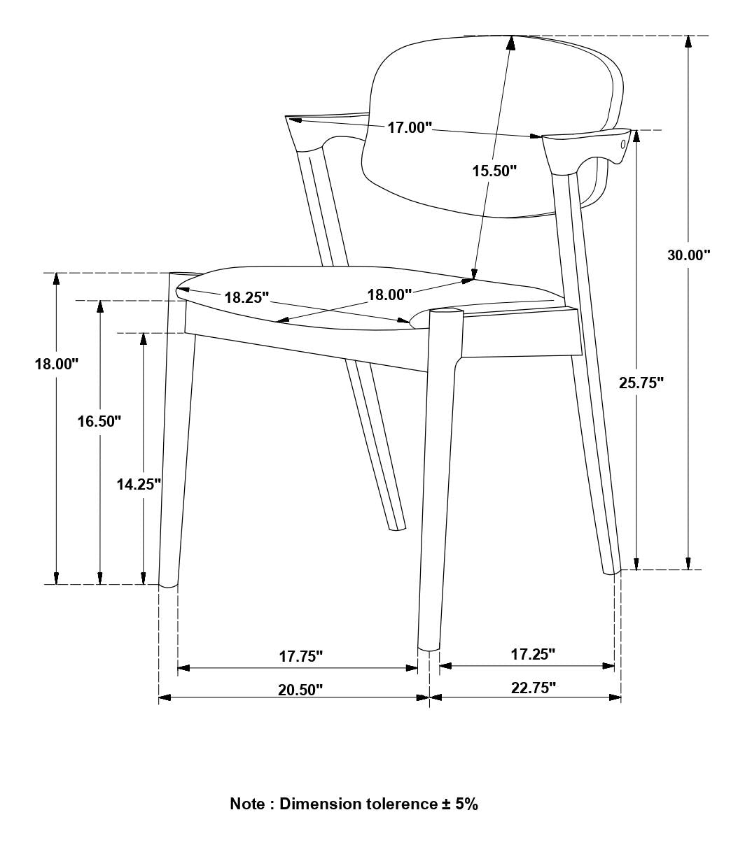 Stevie Brown Gray/Black Upholstered Side Chairs with Demi Arm, Set of 2 - 115112 - Bien Home Furniture & Electronics