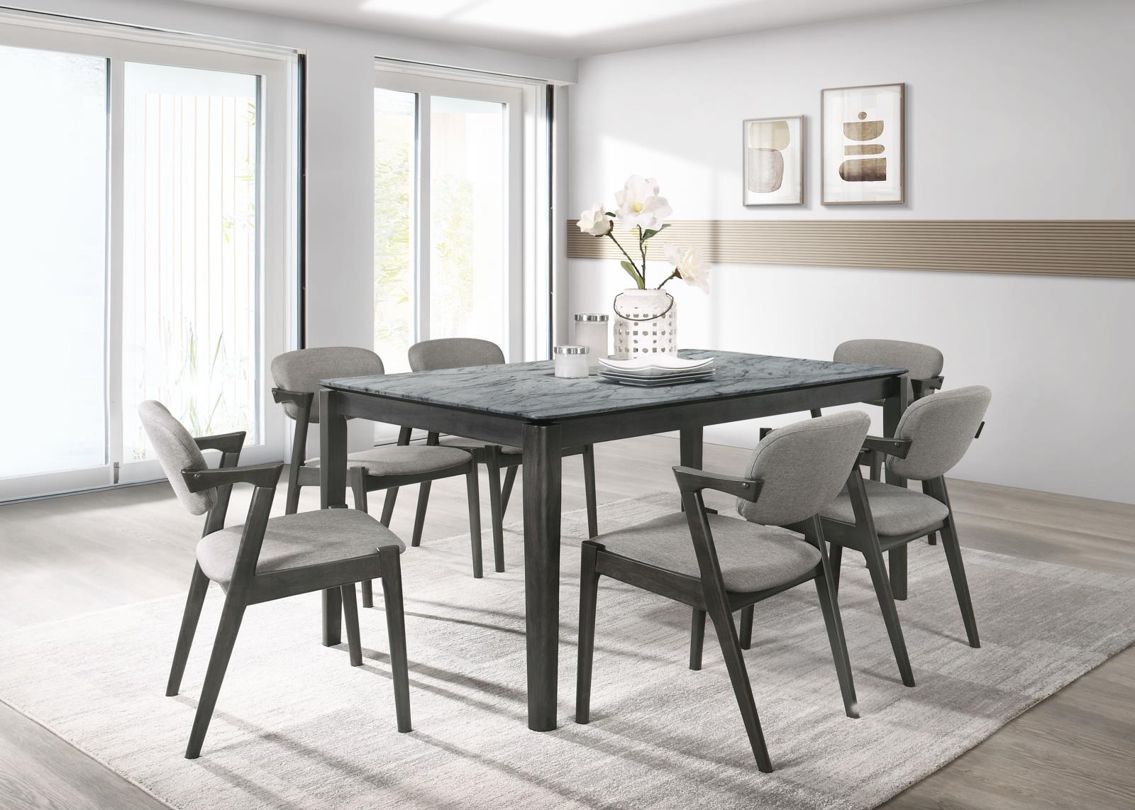Stevie Brown Gray/Black Upholstered Side Chairs with Demi Arm, Set of 2 - 115112 - Bien Home Furniture & Electronics