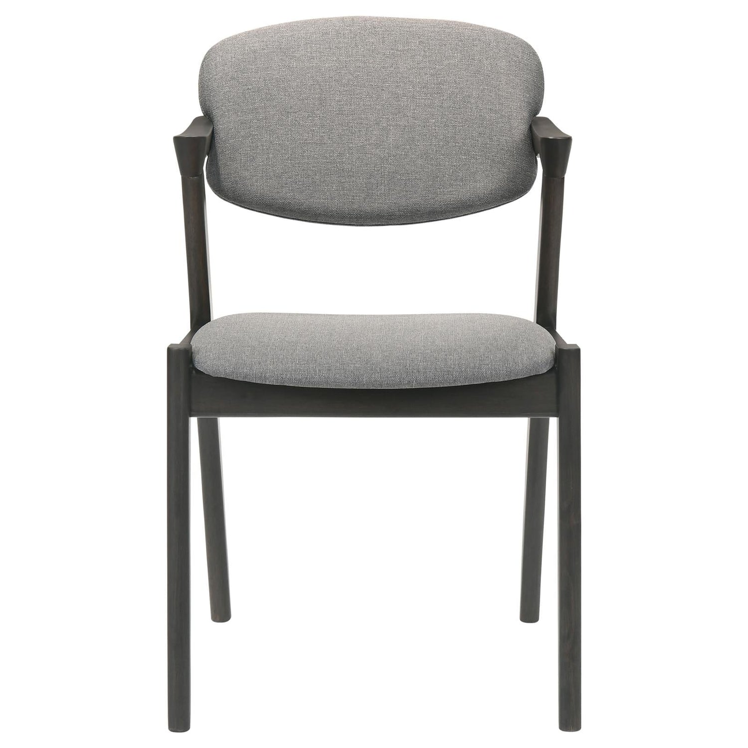 Stevie Brown Gray/Black Upholstered Side Chairs with Demi Arm, Set of 2 - 115112 - Bien Home Furniture & Electronics