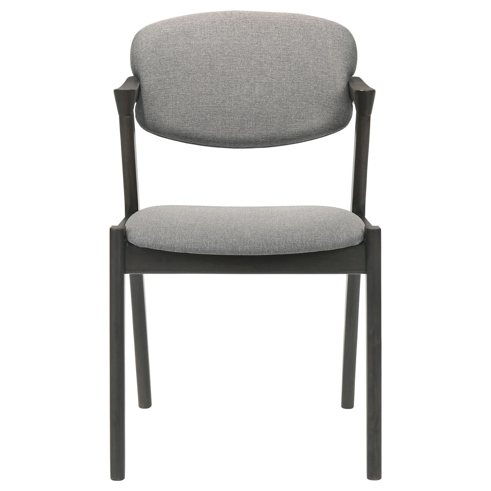Stevie Brown Gray/Black Upholstered Side Chairs with Demi Arm, Set of 2 - 115112 - Bien Home Furniture & Electronics