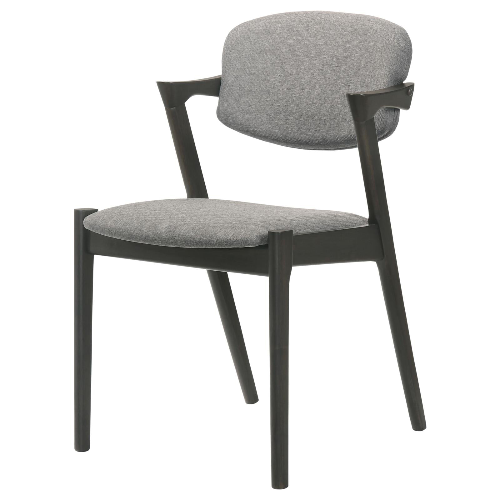 Stevie Brown Gray/Black Upholstered Side Chairs with Demi Arm, Set of 2 - 115112 - Bien Home Furniture & Electronics