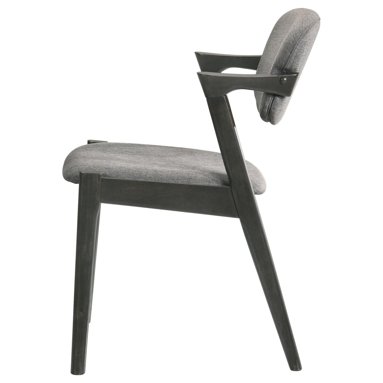 Stevie Brown Gray/Black Upholstered Side Chairs with Demi Arm, Set of 2 - 115112 - Bien Home Furniture & Electronics