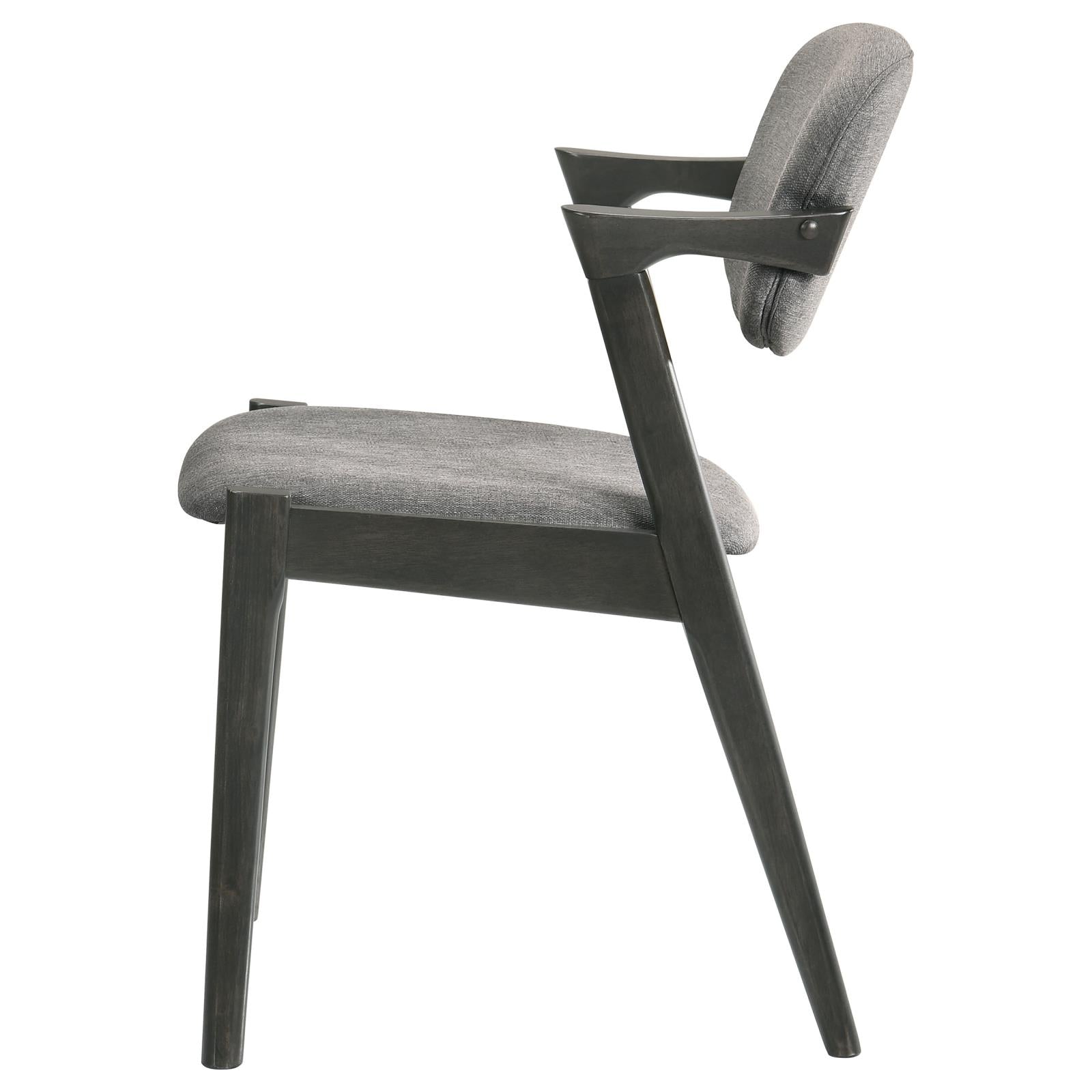 Stevie Brown Gray/Black Upholstered Side Chairs with Demi Arm, Set of 2 - 115112 - Bien Home Furniture & Electronics