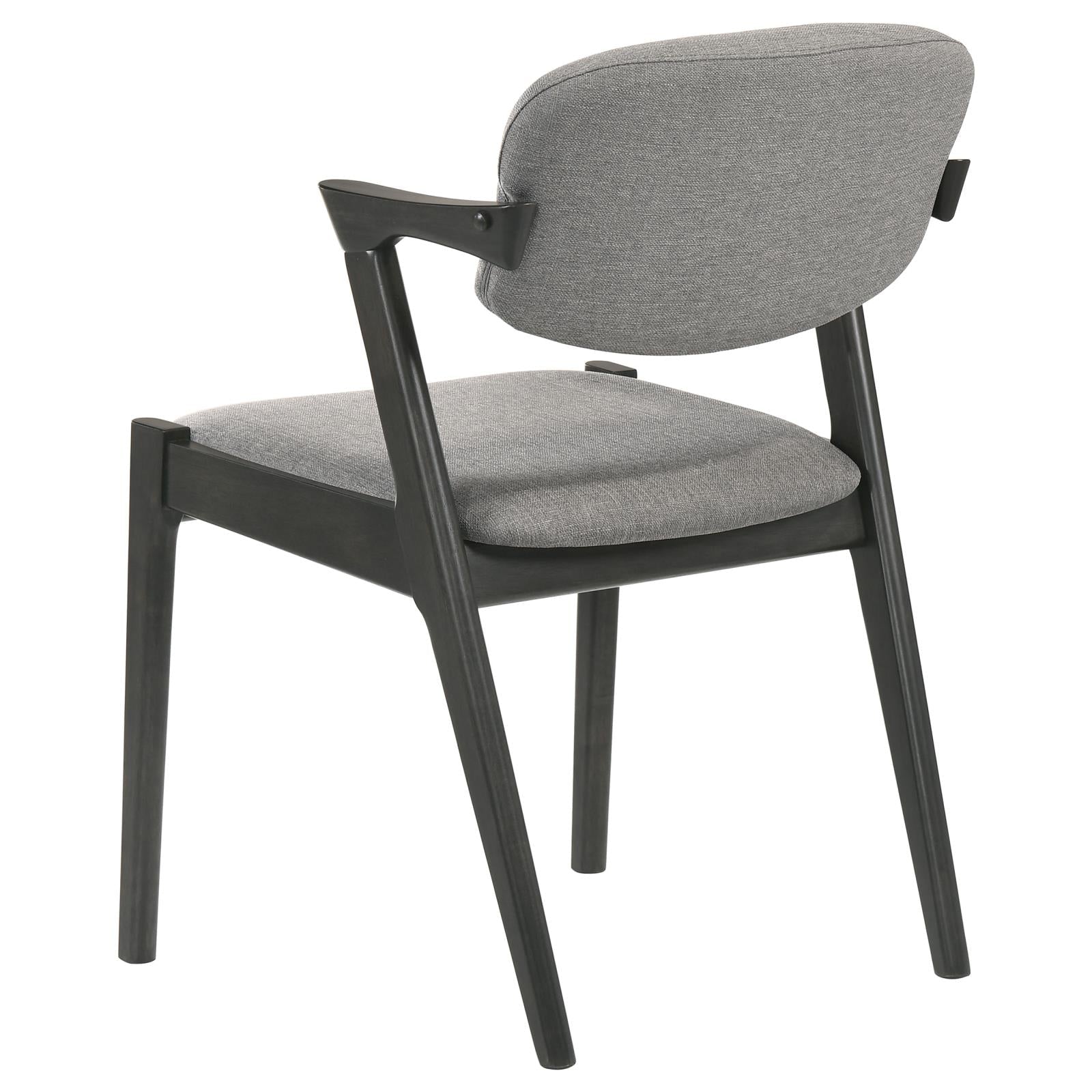 Stevie Brown Gray/Black Upholstered Side Chairs with Demi Arm, Set of 2 - 115112 - Bien Home Furniture & Electronics