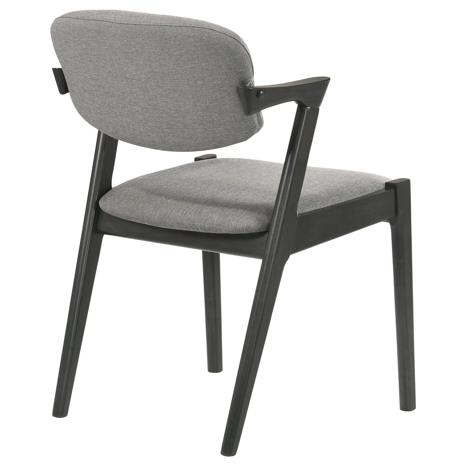 Stevie Brown Gray/Black Upholstered Side Chairs with Demi Arm, Set of 2 - 115112 - Bien Home Furniture & Electronics