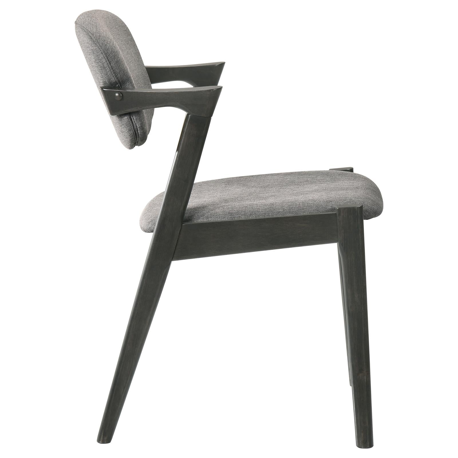 Stevie Brown Gray/Black Upholstered Side Chairs with Demi Arm, Set of 2 - 115112 - Bien Home Furniture & Electronics