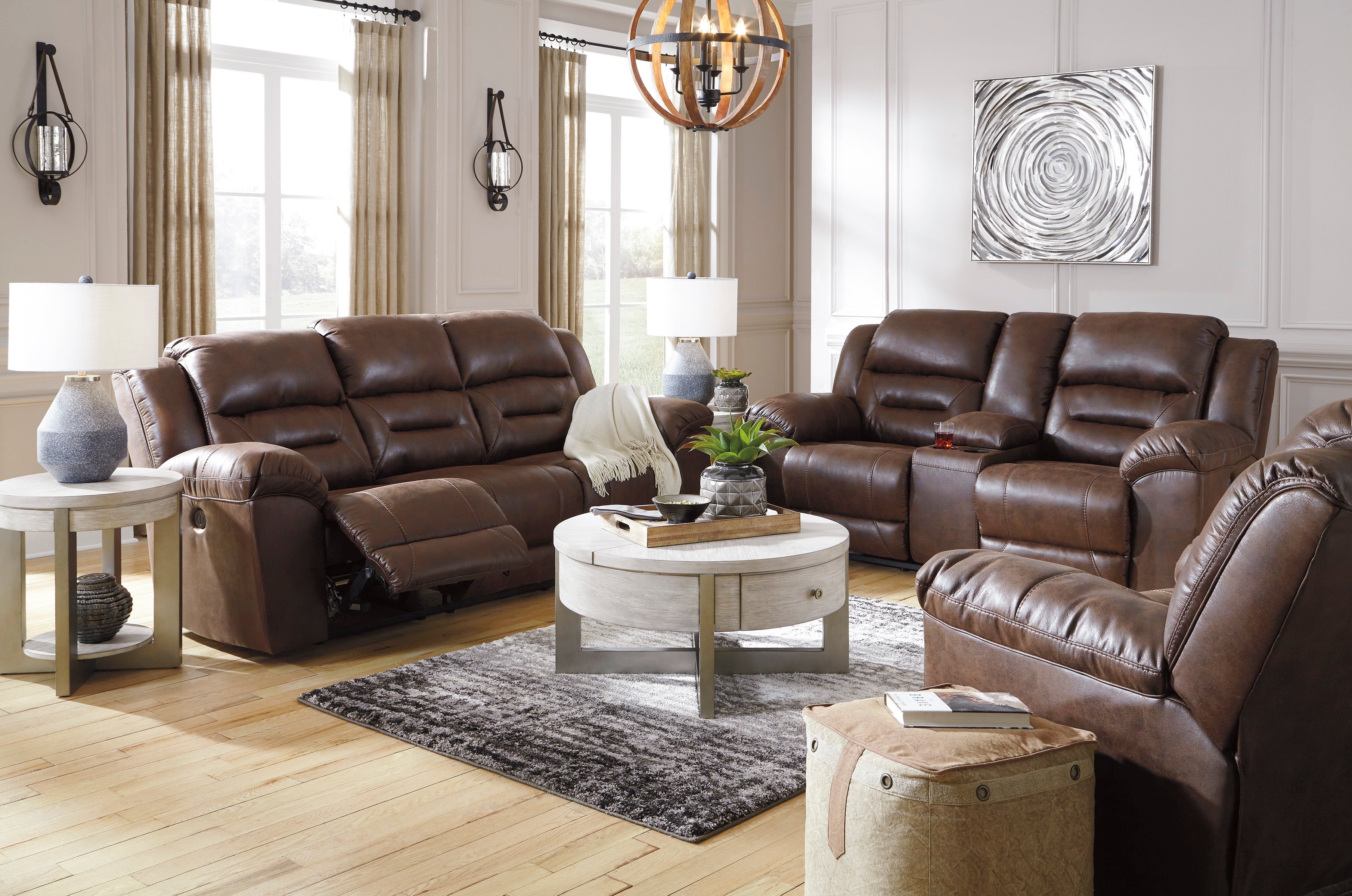 Stoneland Chocolate Power Reclining Living Room Set - SET | 3990487 | 3990496 - Bien Home Furniture & Electronics