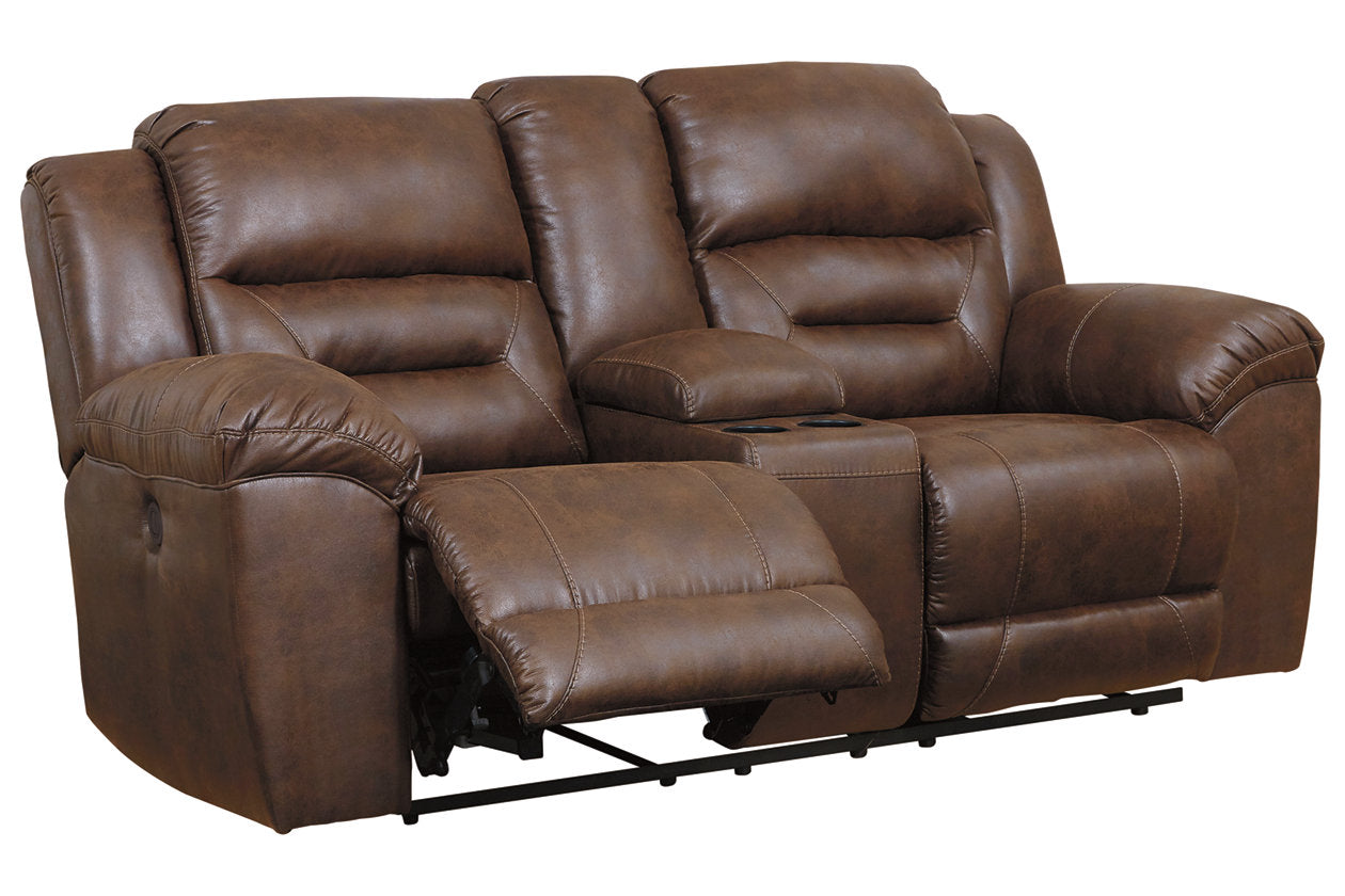 Stoneland Chocolate Power Reclining Loveseat with Console - 3990496 - Bien Home Furniture & Electronics