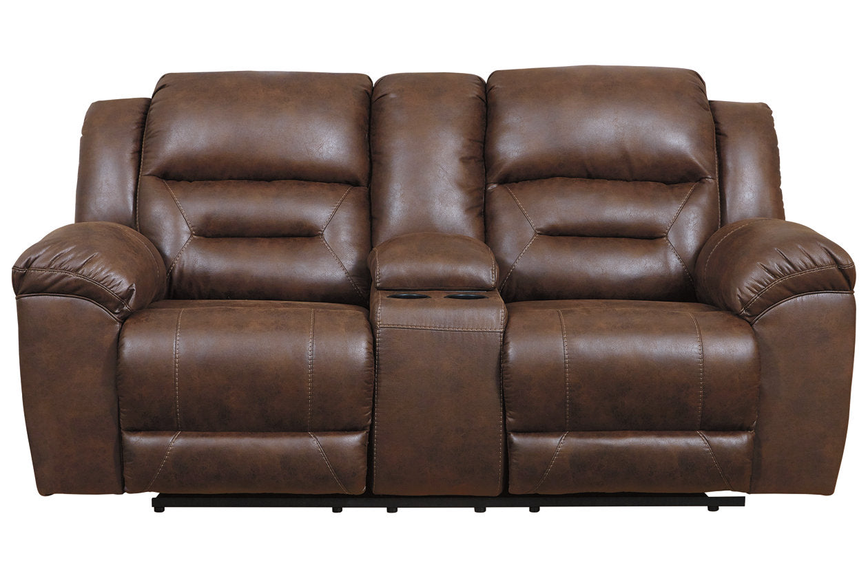 Stoneland Chocolate Power Reclining Loveseat with Console - 3990496 - Bien Home Furniture & Electronics