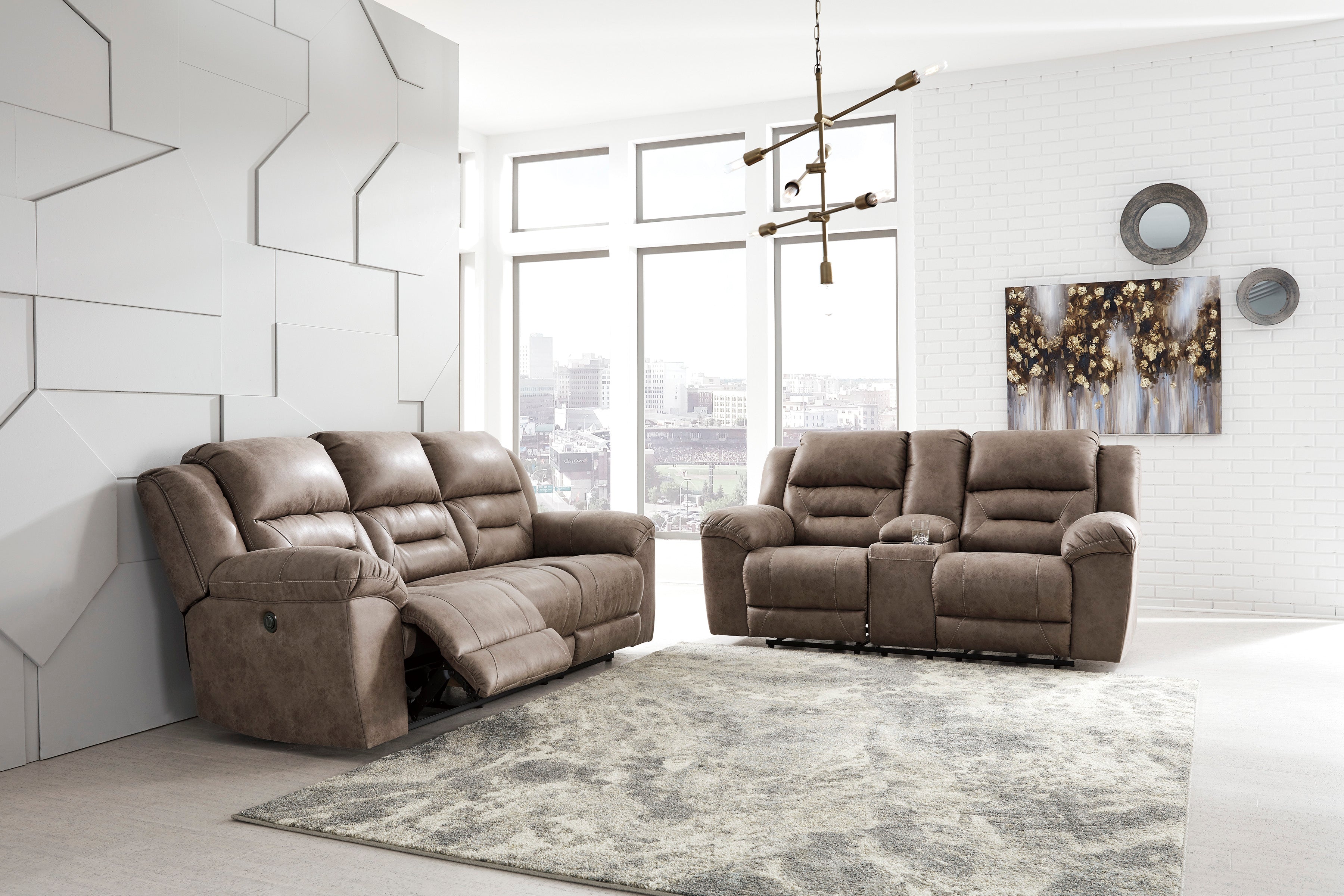 Stoneland Fossil Power Reclining Living Room Set - SET | 3990587 | 3990596 - Bien Home Furniture & Electronics