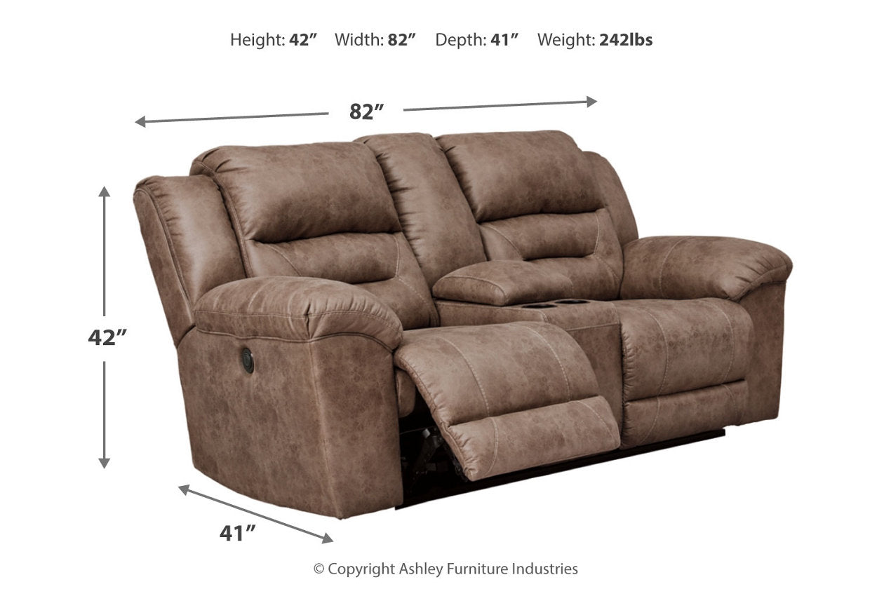 Stoneland Fossil Power Reclining Loveseat with Console - 3990596 - Bien Home Furniture & Electronics