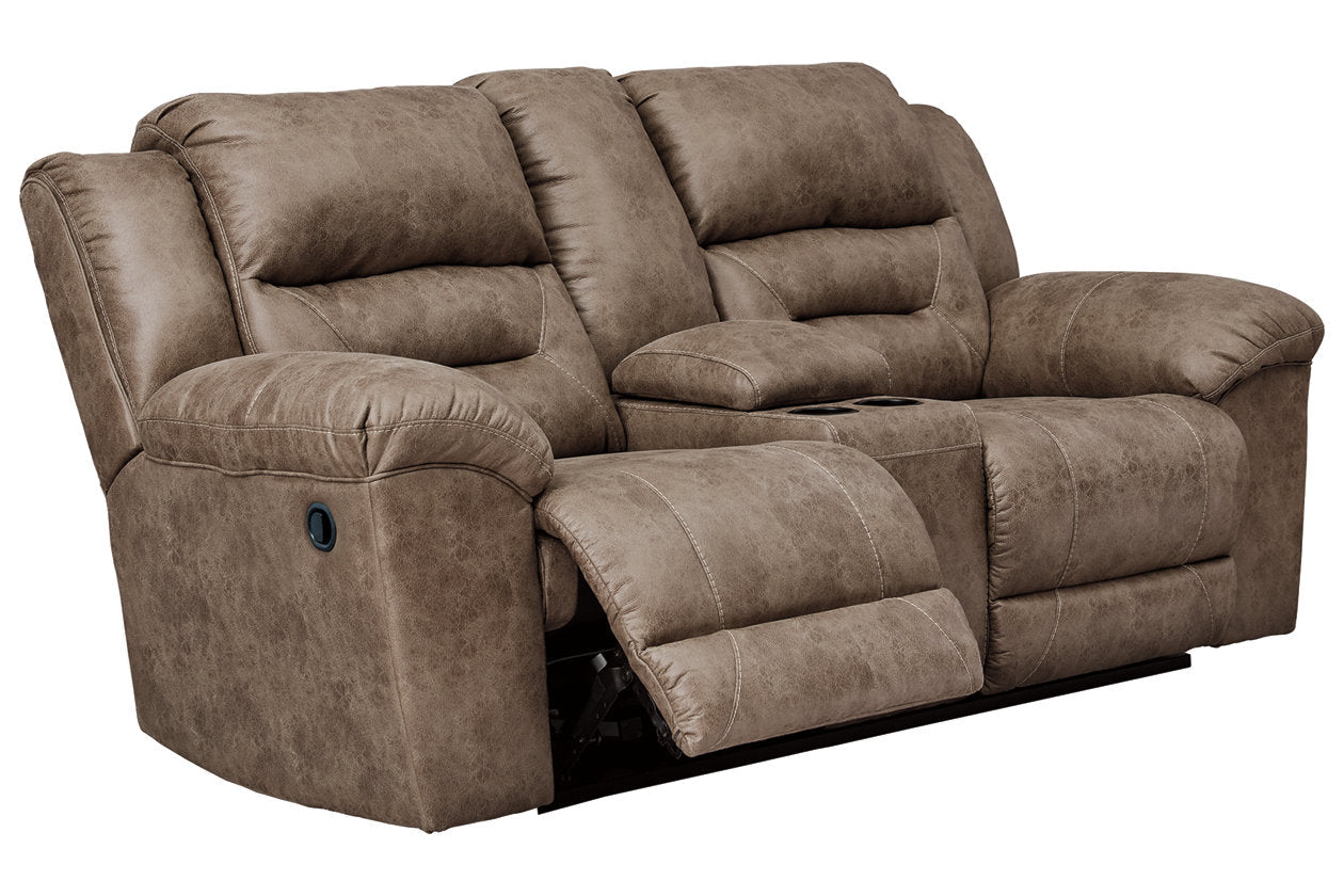 Stoneland Fossil Reclining Loveseat with Console - 3990594 - Bien Home Furniture & Electronics
