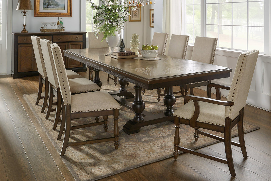 Stonington Brown Extendable Dining Table - SET | 5703-104 | 5703-104B - Bien Home Furniture &amp; Electronics