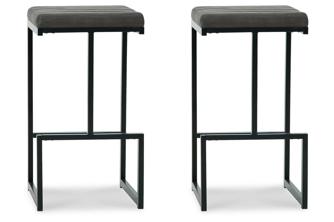 Strumford Gray/Black Bar Height Barstool, Set of 2 - D109-130 - Bien Home Furniture &amp; Electronics