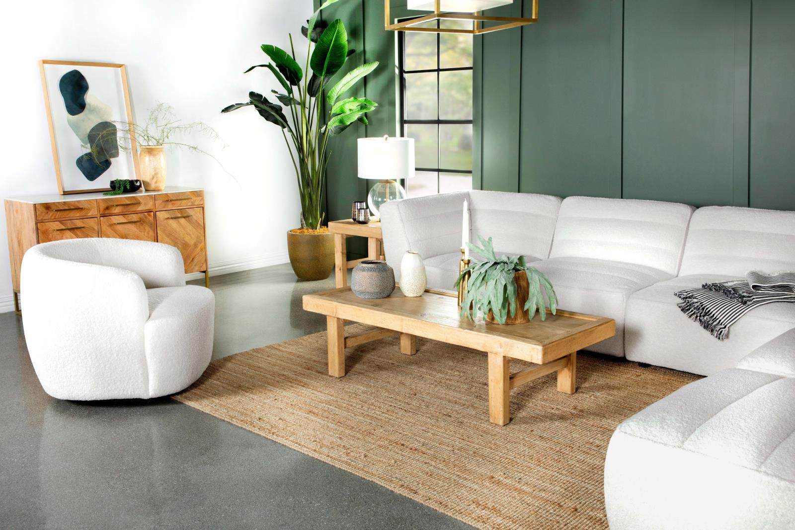 Sunny 6-Piece Upholstered Sectional Natural - 551621-SET - Bien Home Furniture & Electronics