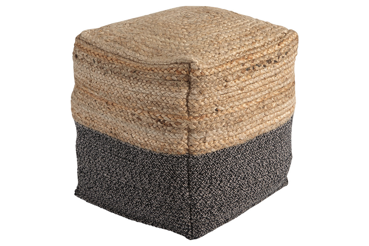 Sweed Valley Natural/Black Pouf - A1000422 - Bien Home Furniture & Electronics