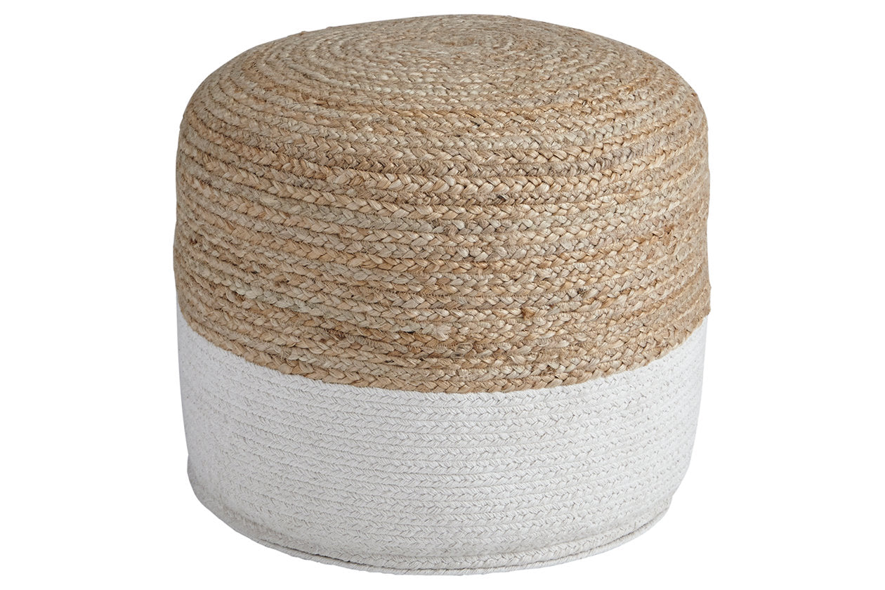 Sweed Valley Natural/White Pouf - A1000420 - Bien Home Furniture & Electronics