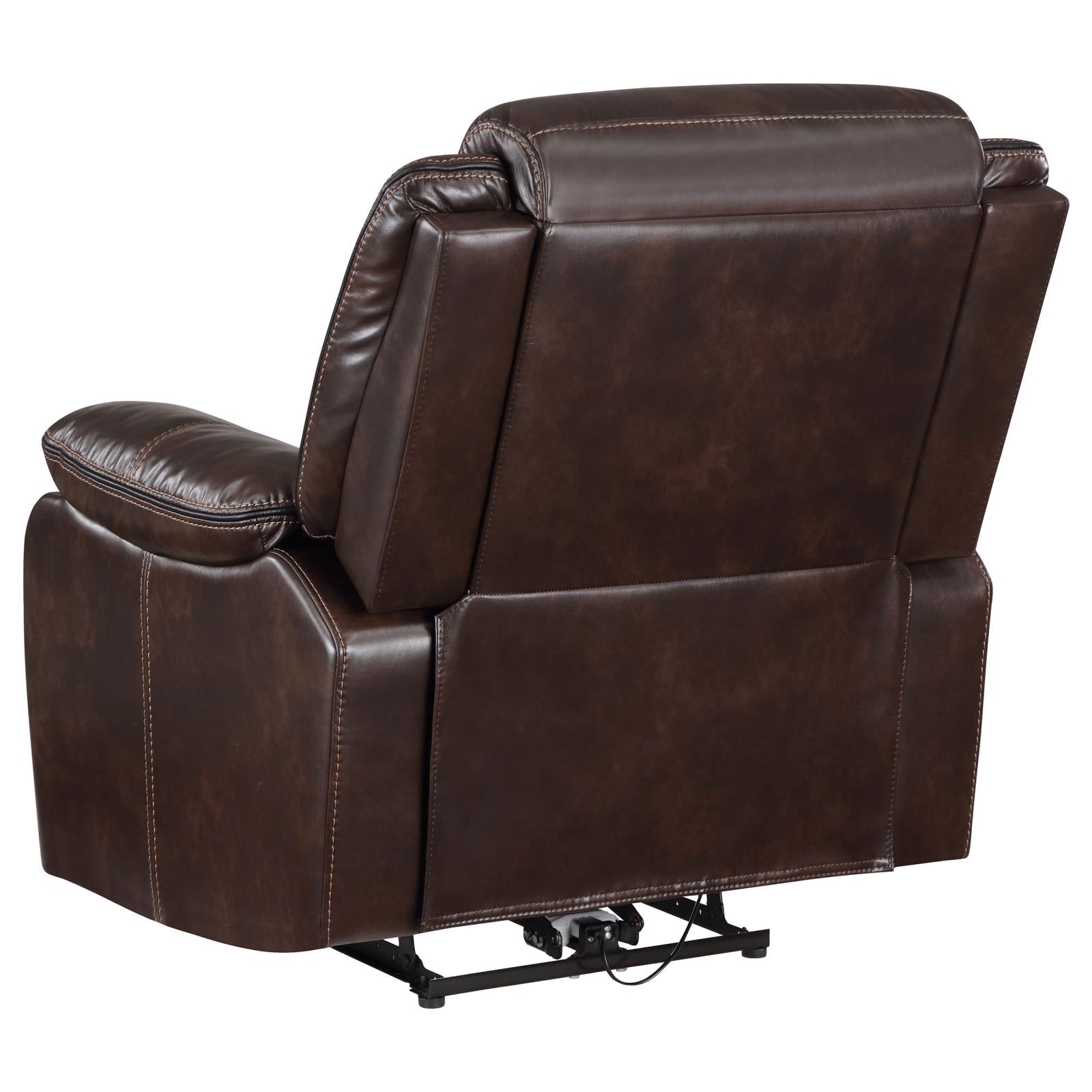 Sycamore Upholstered Power Recliner Chair Dark Brown - 610193P - Bien Home Furniture & Electronics