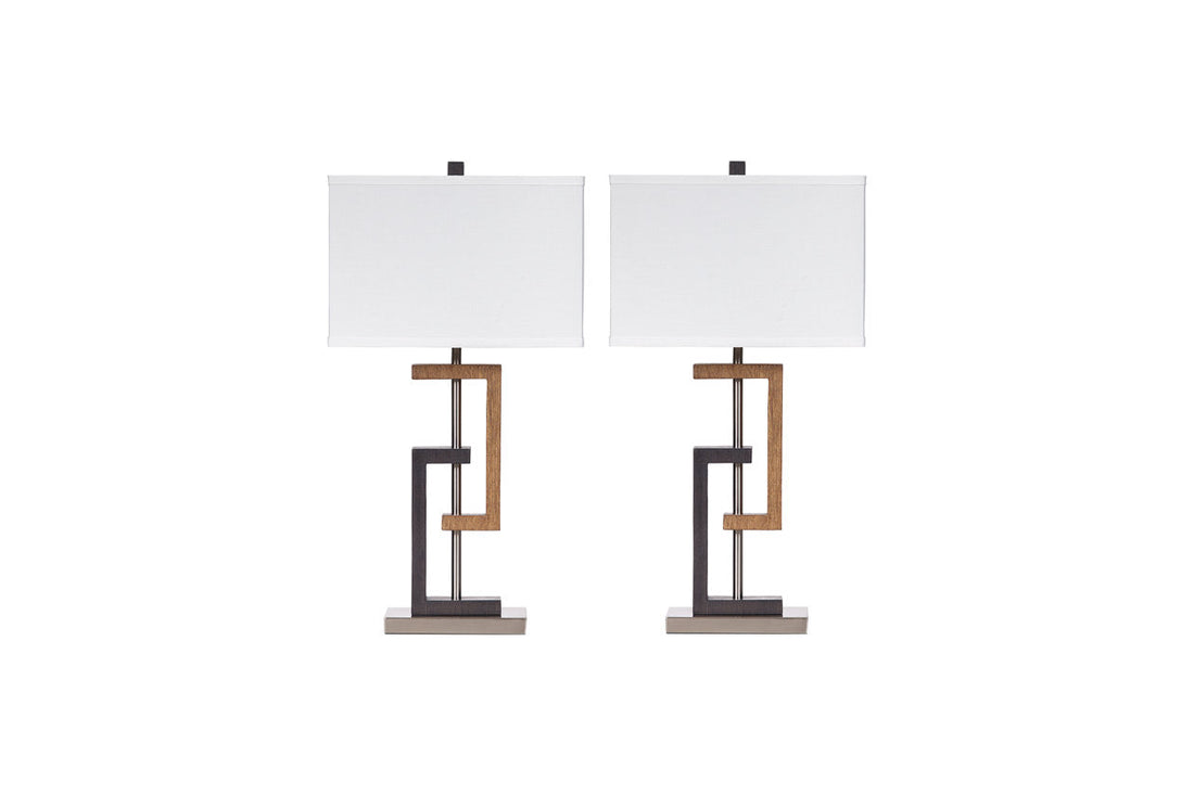 Syler Brown/Silver Finish Table Lamp, Set of 2 - L405284 - Bien Home Furniture &amp; Electronics