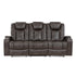 Tabor Dark Brown Power Double Reclining Sofa - 9211BRG-3PWH - Bien Home Furniture & Electronics