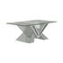 Taffeta Silver V-Shaped Coffee Table with Glass Top - 723448 - Bien Home Furniture & Electronics