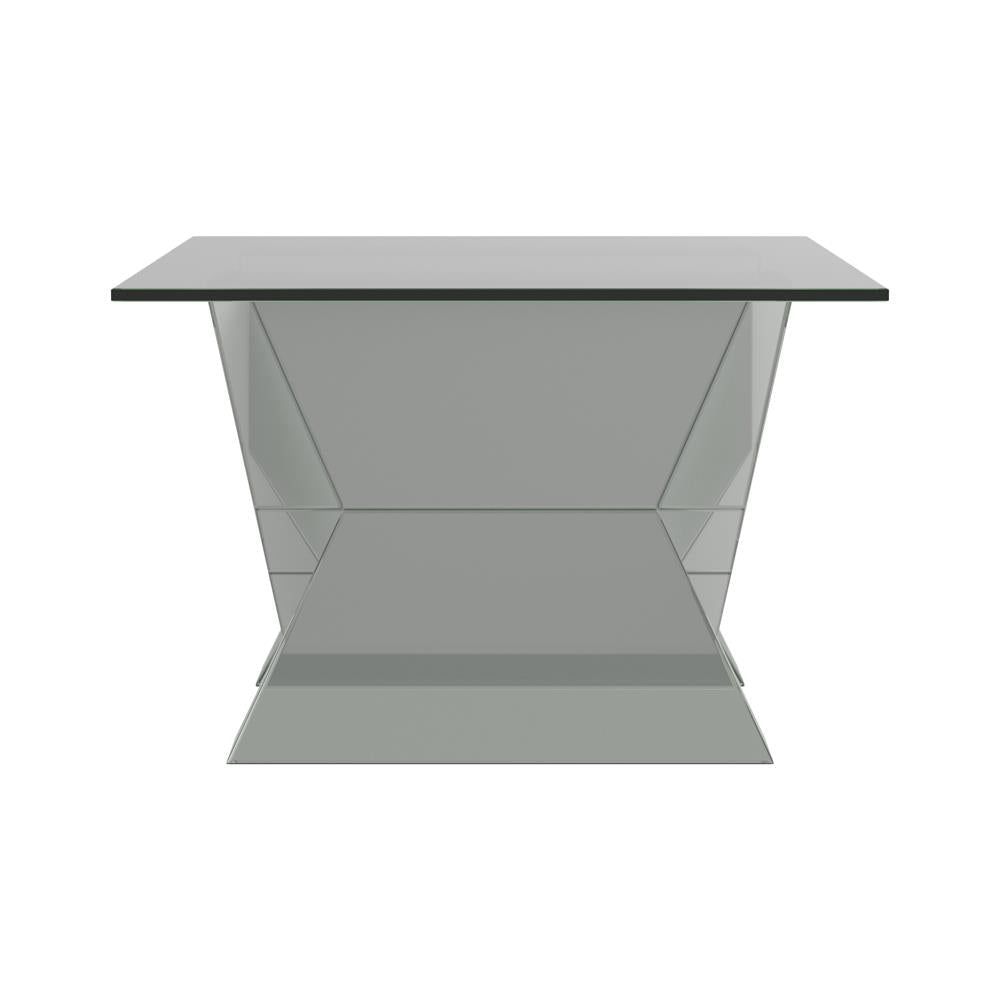 Taffeta Silver V-Shaped Coffee Table with Glass Top - 723448 - Bien Home Furniture & Electronics