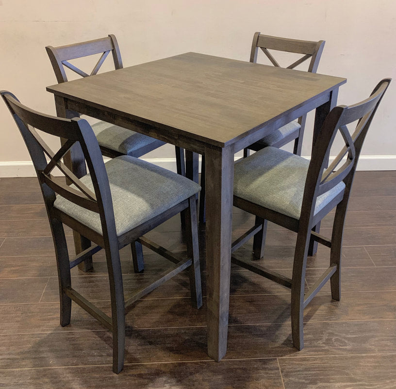 Tahoe Gray 5-Piece Counter Height Set - Tahoe - Grey - Bien Home Furniture & Electronics