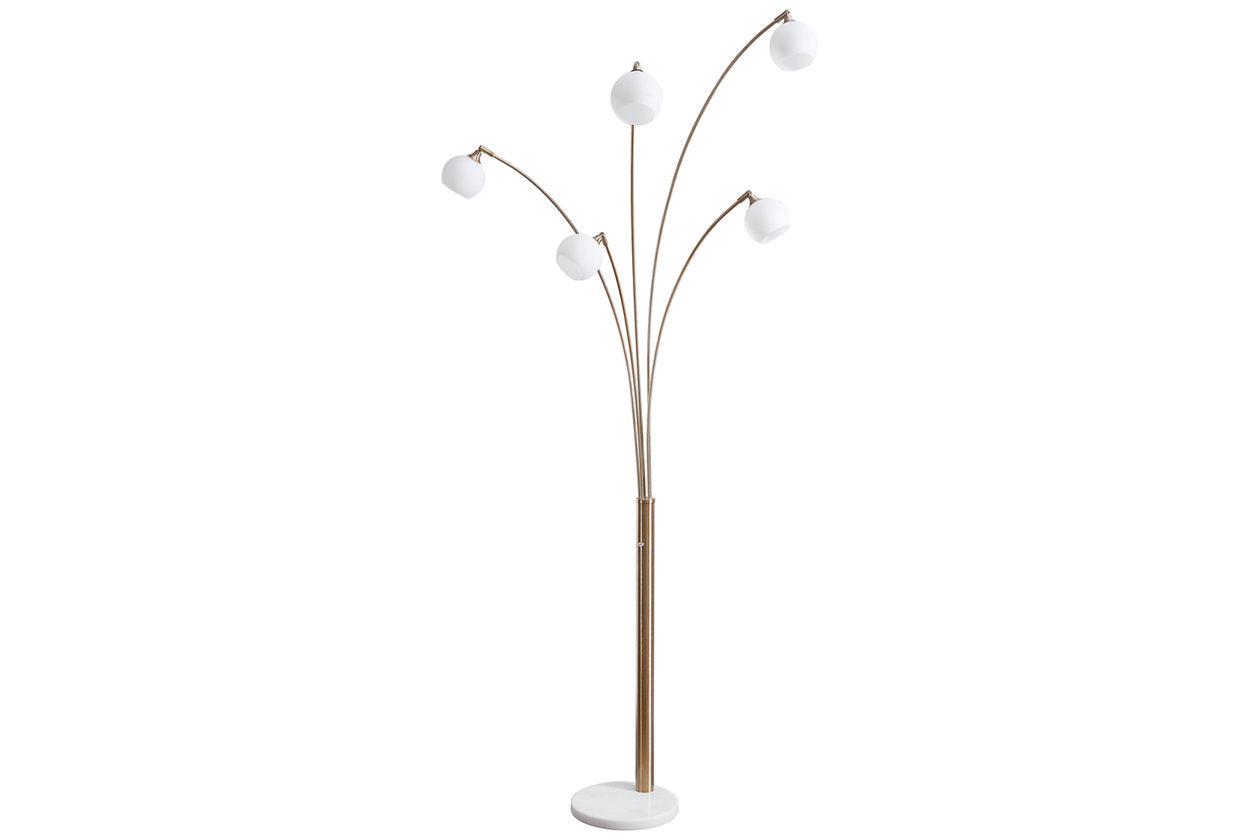 Taliya Champagne/White Arc Lamp - L725119 - Bien Home Furniture & Electronics