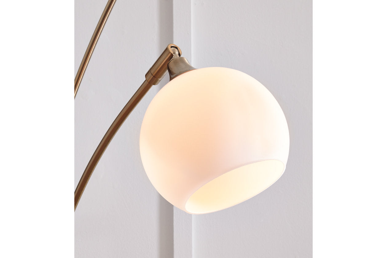 Taliya Champagne/White Arc Lamp - L725119 - Bien Home Furniture & Electronics