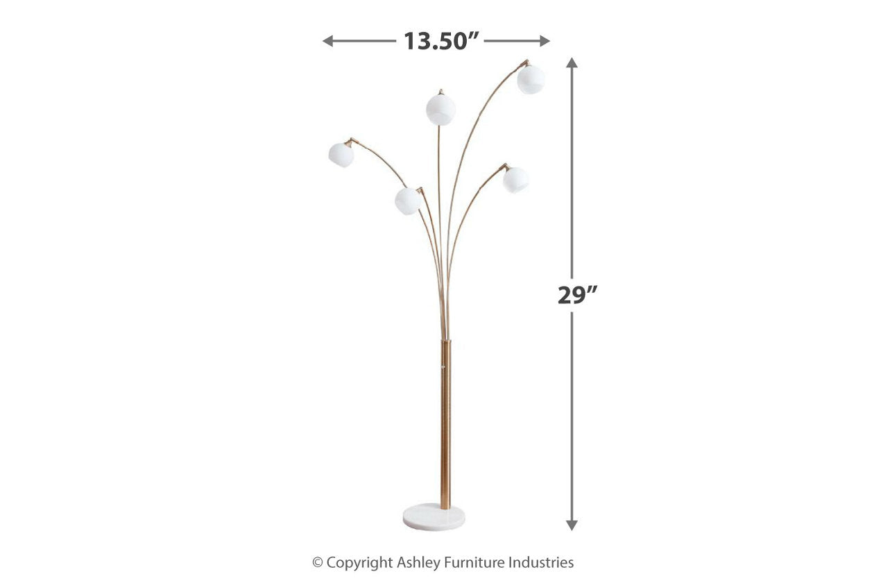 Taliya Champagne/White Arc Lamp - L725119 - Bien Home Furniture & Electronics