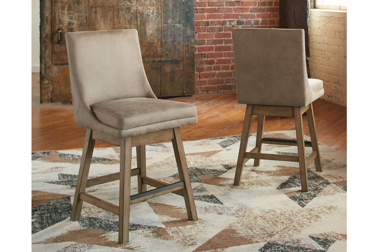 Tallenger Beige Counter Height Barstool, Set of 2 - D380-524 - Bien Home Furniture & Electronics
