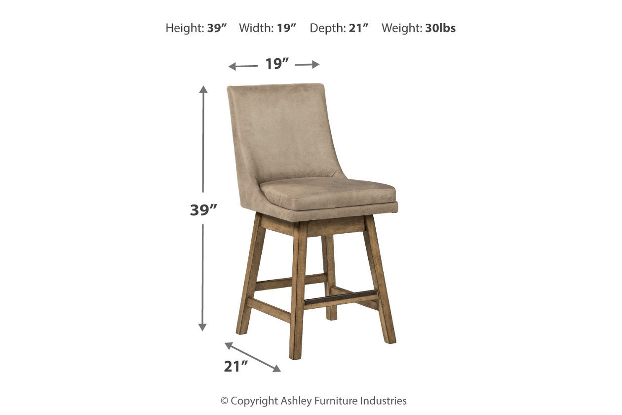 Tallenger Beige Counter Height Barstool, Set of 2 - D380-524 - Bien Home Furniture & Electronics