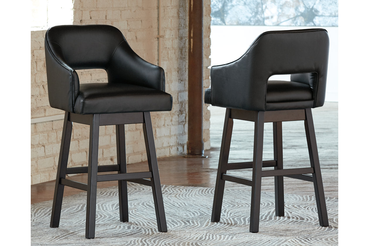 Tallenger Black/Dark Brown Bar Height Barstool, Set of 2 - D380-930 - Bien Home Furniture & Electronics