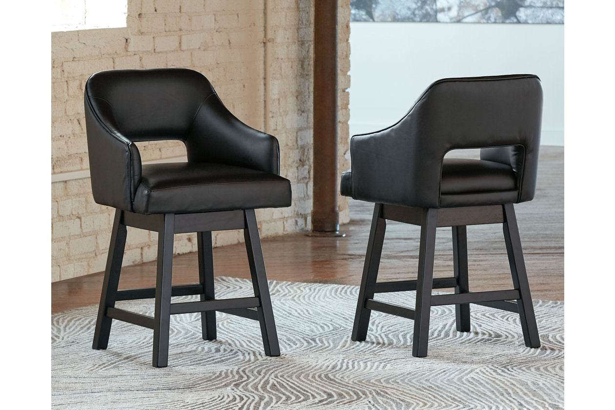 Tallenger Black/Dark Brown Counter Height Barstool, Set of 2 - D380-924 - Bien Home Furniture & Electronics