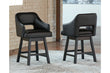 Tallenger Black/Dark Brown Counter Height Barstool, Set of 2 - D380-924 - Bien Home Furniture & Electronics