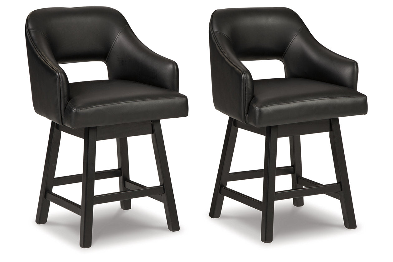 Tallenger Black/Dark Brown Counter Height Barstool, Set of 2 - D380-924 - Bien Home Furniture & Electronics
