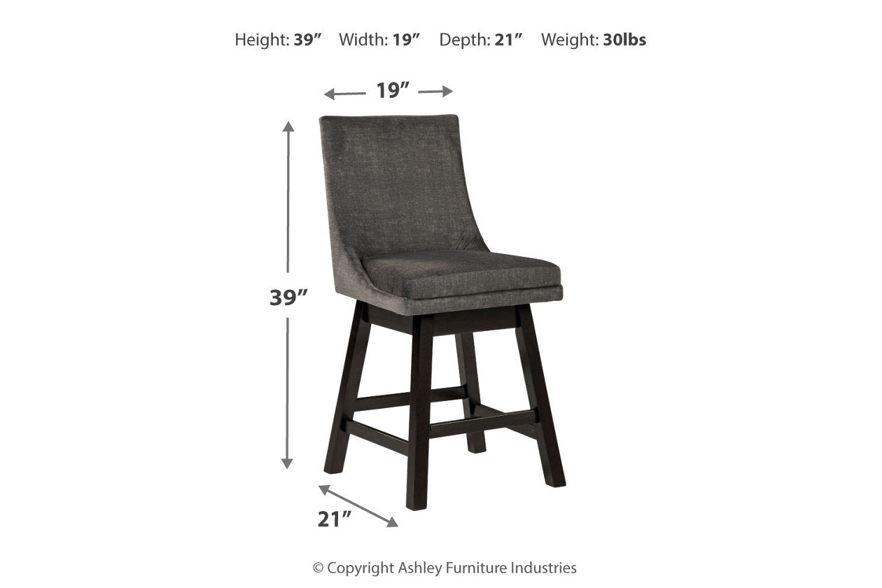 Tallenger Dark Gray Counter Height Barstool, Set of 2 - D380-624 - Bien Home Furniture & Electronics