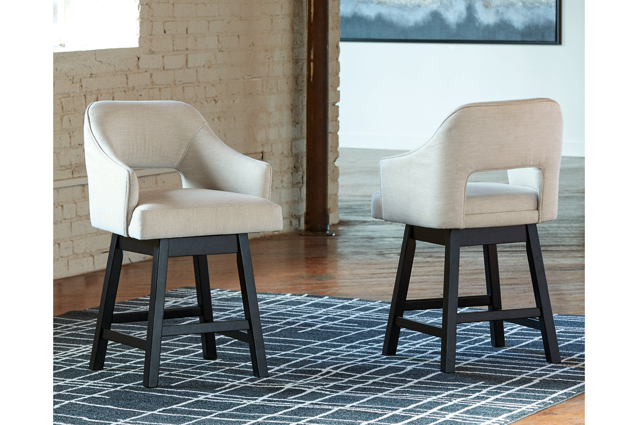 Tallenger Linen/Brown Counter Height Barstool, Set of 2 - D380-724 - Bien Home Furniture & Electronics