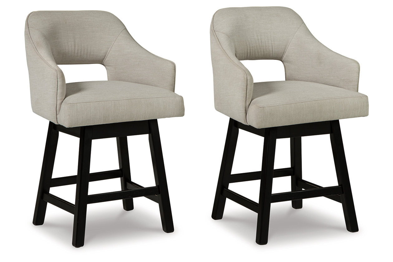 Tallenger Linen/Brown Counter Height Barstool, Set of 2 - D380-724 - Bien Home Furniture & Electronics