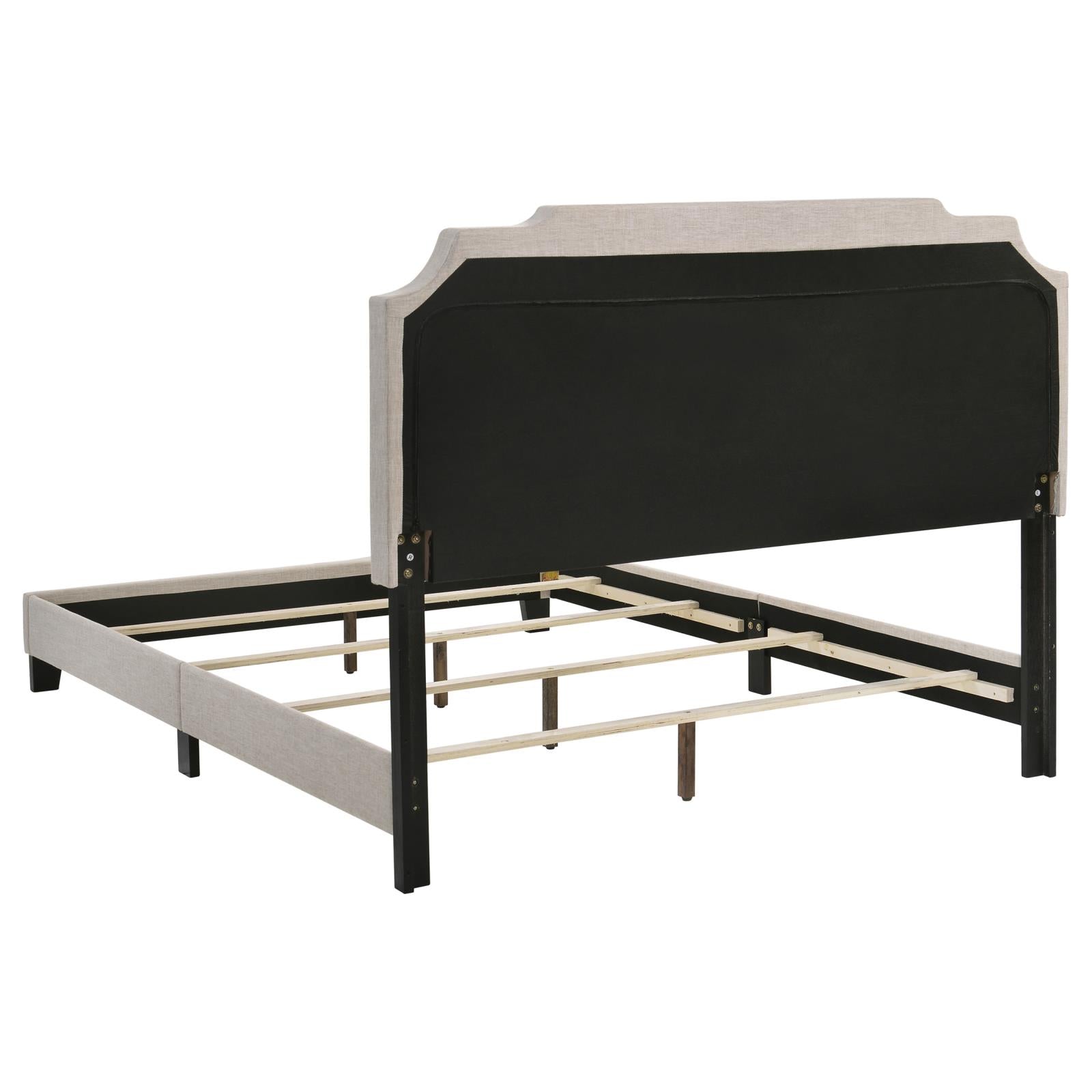 Tamarac Upholstered Nailhead Eastern King Bed Beige - 310061KE - Bien Home Furniture & Electronics