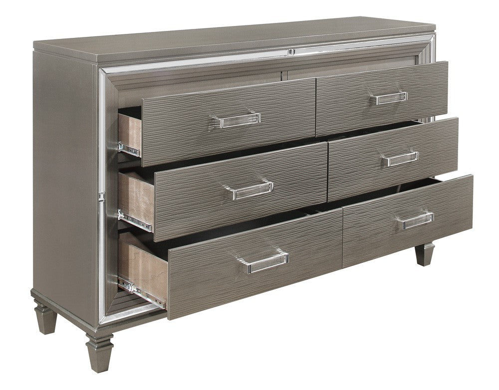 Tamsin Silver/Gray Metallic Dresser - 1616-5 - Bien Home Furniture & Electronics
