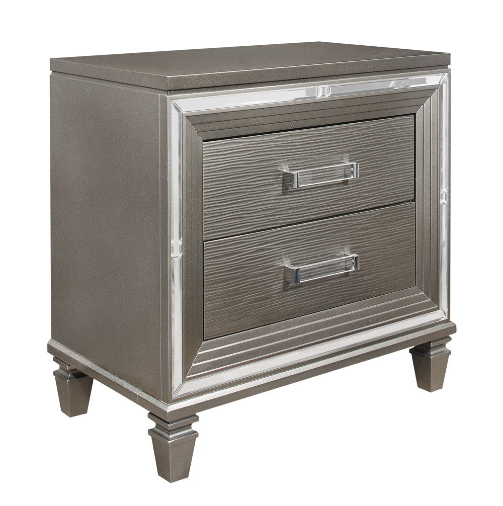 Tamsin Silver/Gray Metallic LED Upholstered Storage Platform Bedroom Set - SET | 1616K-1 | 1616K-2 | 1616-3 | 1616-5 | 1616-6 | 1616-4 | 1616-9 - Bien Home Furniture & Electronics