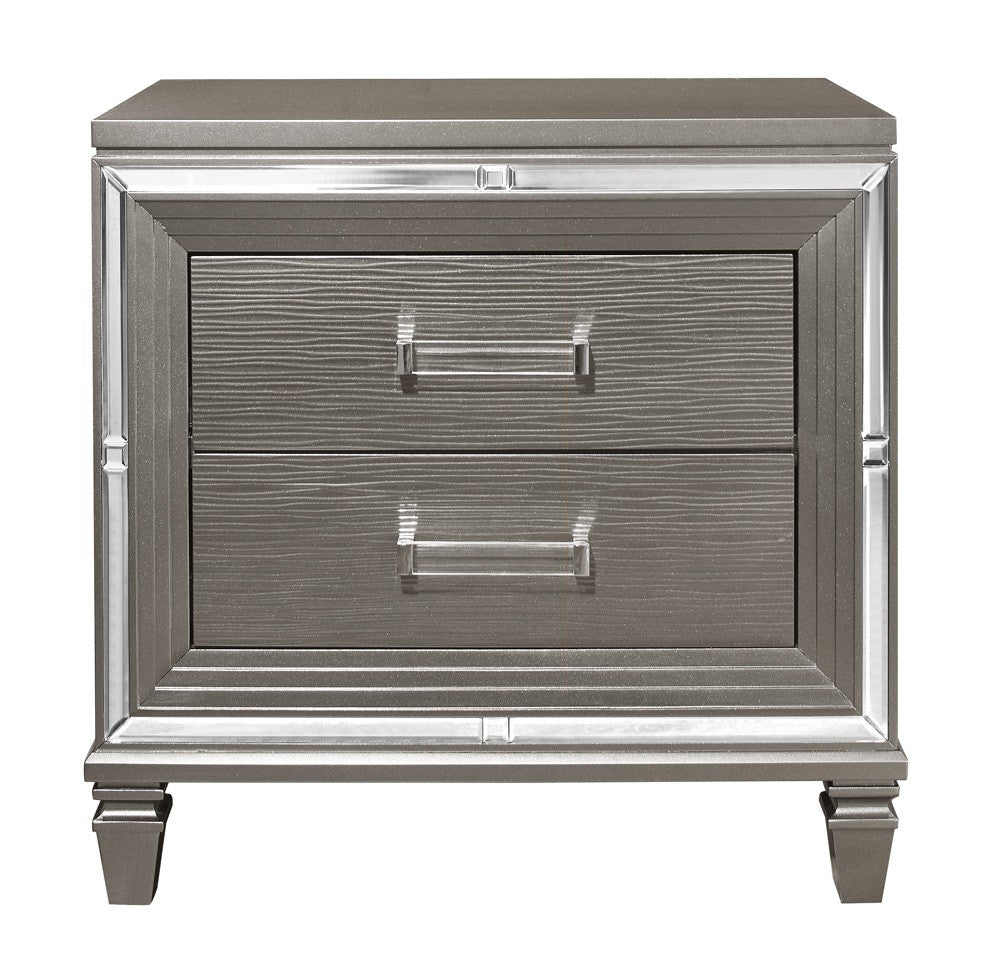 Tamsin Silver/Gray Metallic Nightstand - 1616-4 - Bien Home Furniture & Electronics