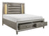 Tamsin Silver/Gray Metallic Queen LED Upholstered Storage Platform Bed - SET | 1616-1 | 1616-2 | 1616-3 - Bien Home Furniture & Electronics