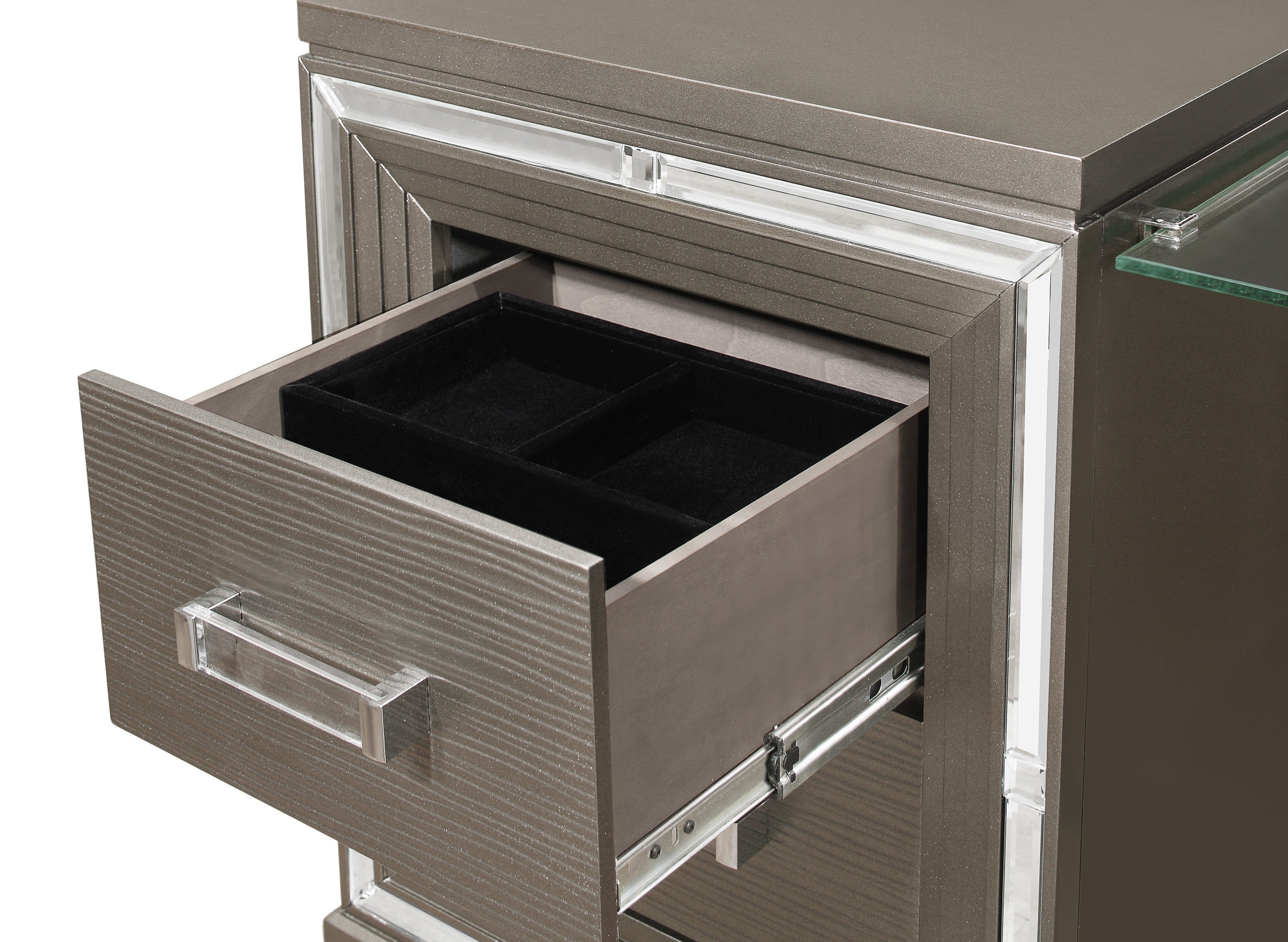 Tamsin Silver/Gray Metallic Vanity Set - SET | 1616-15L | 1616-15R | 1616-15M - Bien Home Furniture & Electronics